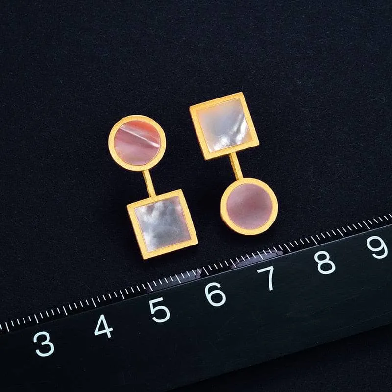 The Art of Square and Circle Dangle Earrings