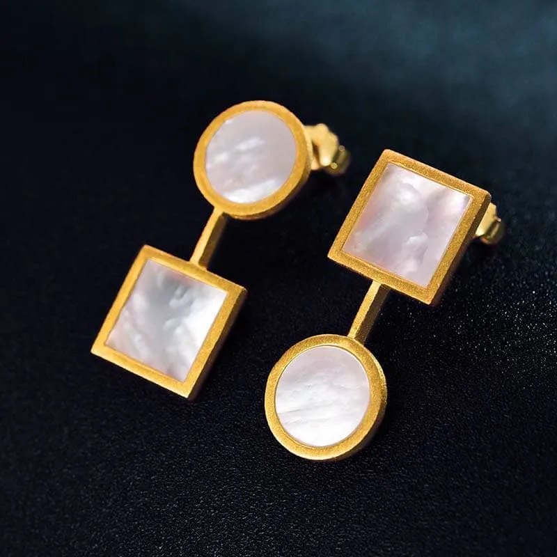 The Art of Square and Circle Dangle Earrings