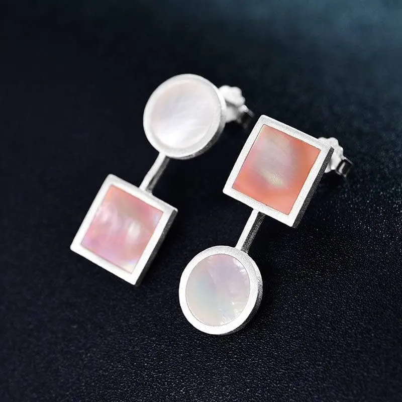 The Art of Square and Circle Dangle Earrings