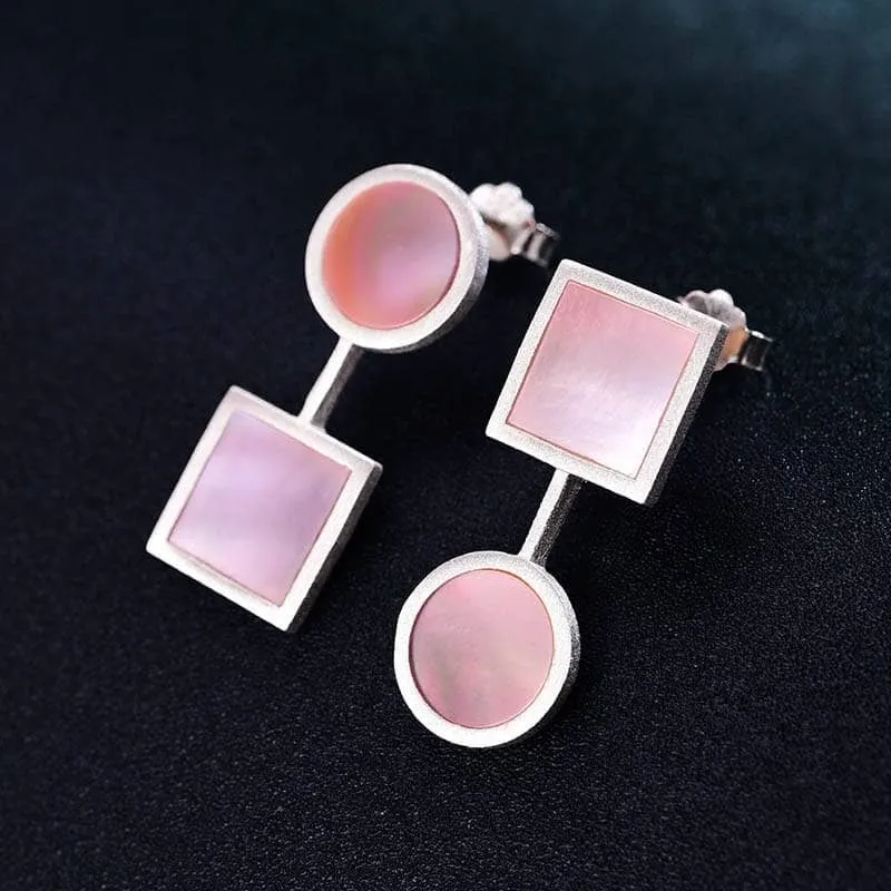 The Art of Square and Circle Dangle Earrings