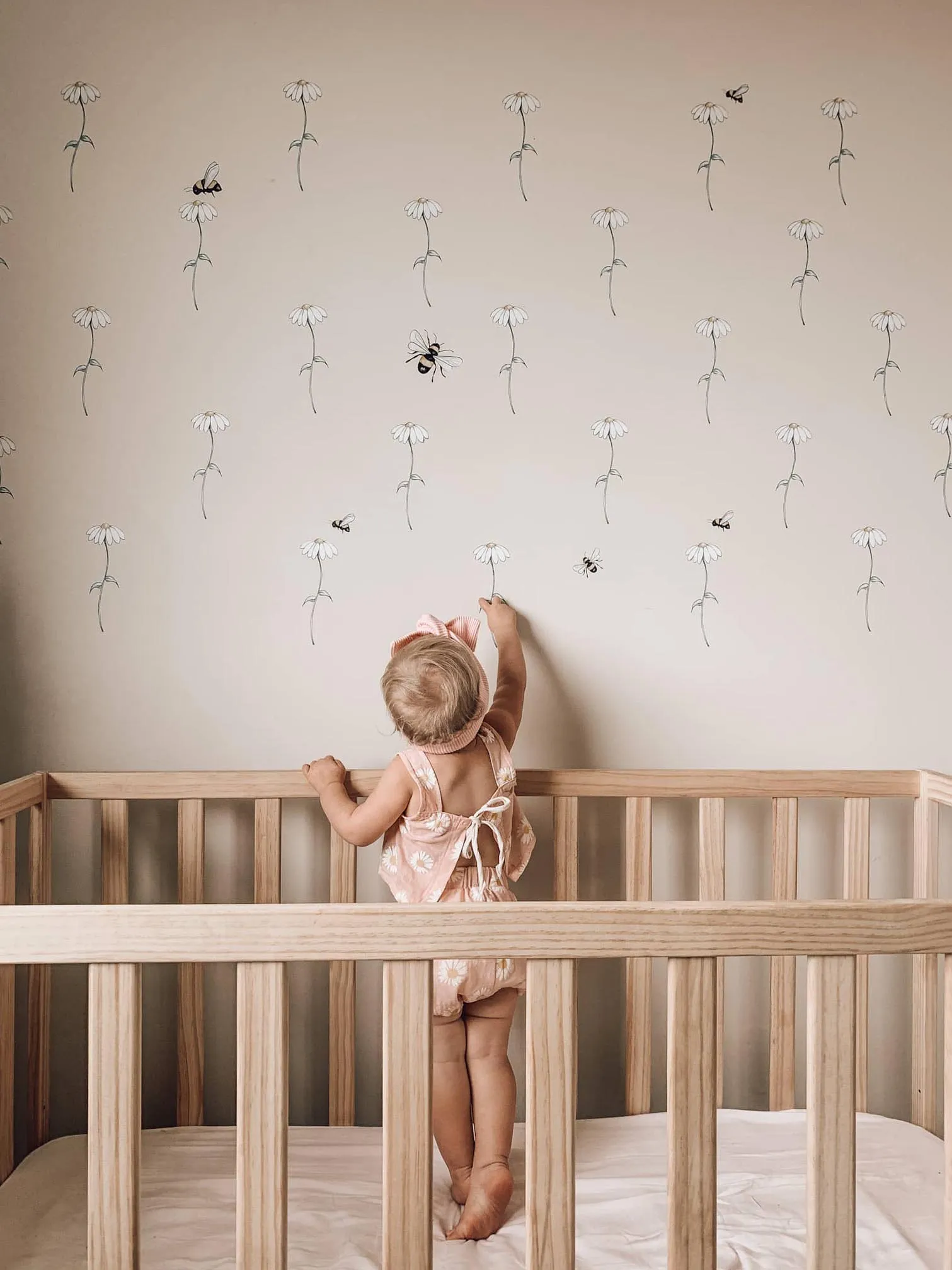 The Flowers & The Bees Australian Design Hand Painted Peel & Stick, Removable Wall Decal. Nursery, Kids Playroom, Kids Teens Bedroom