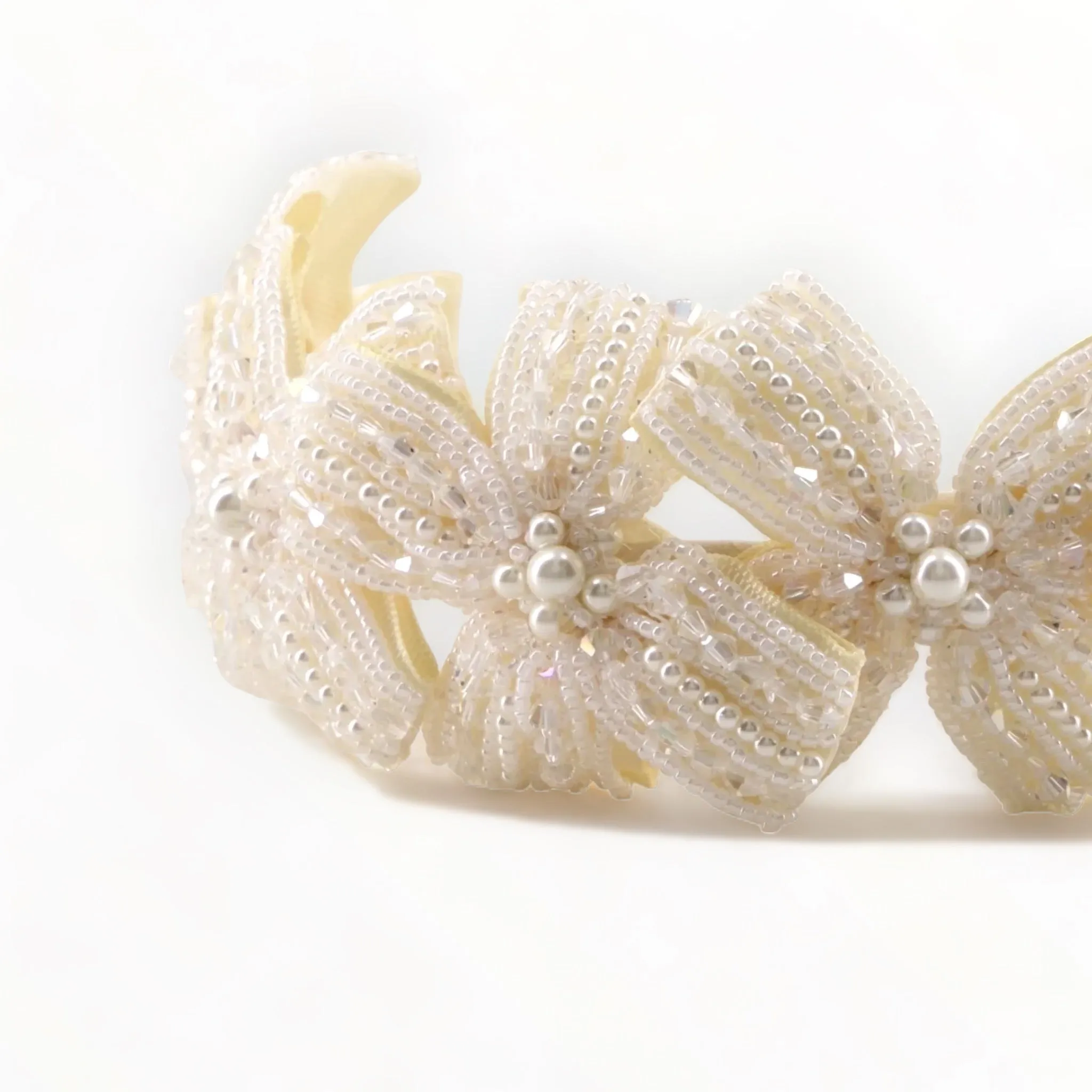 The Sariel Statement Cream Bow Headband