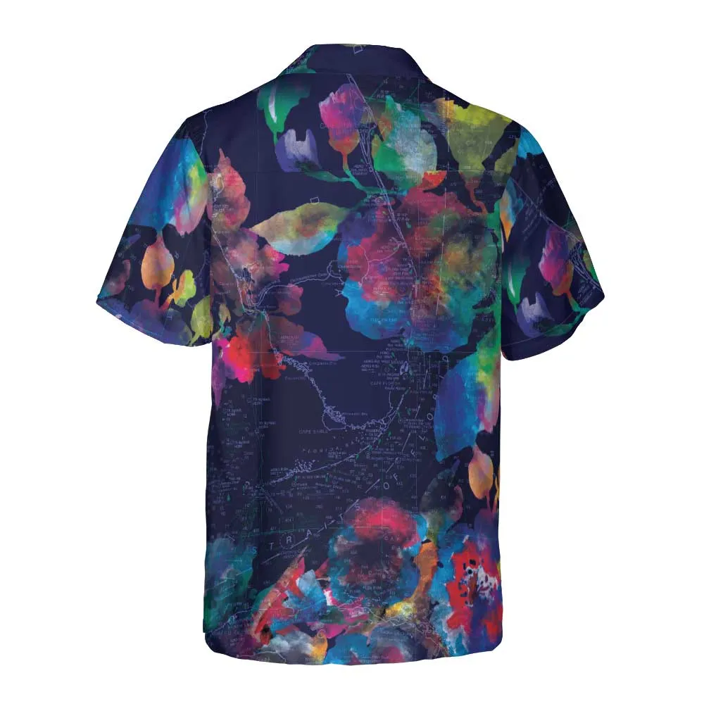 The South Florida Twilight Flowers Coconut Button Shirt