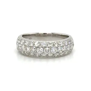 Three Row Pave Diamond Ring 1.59ct tw