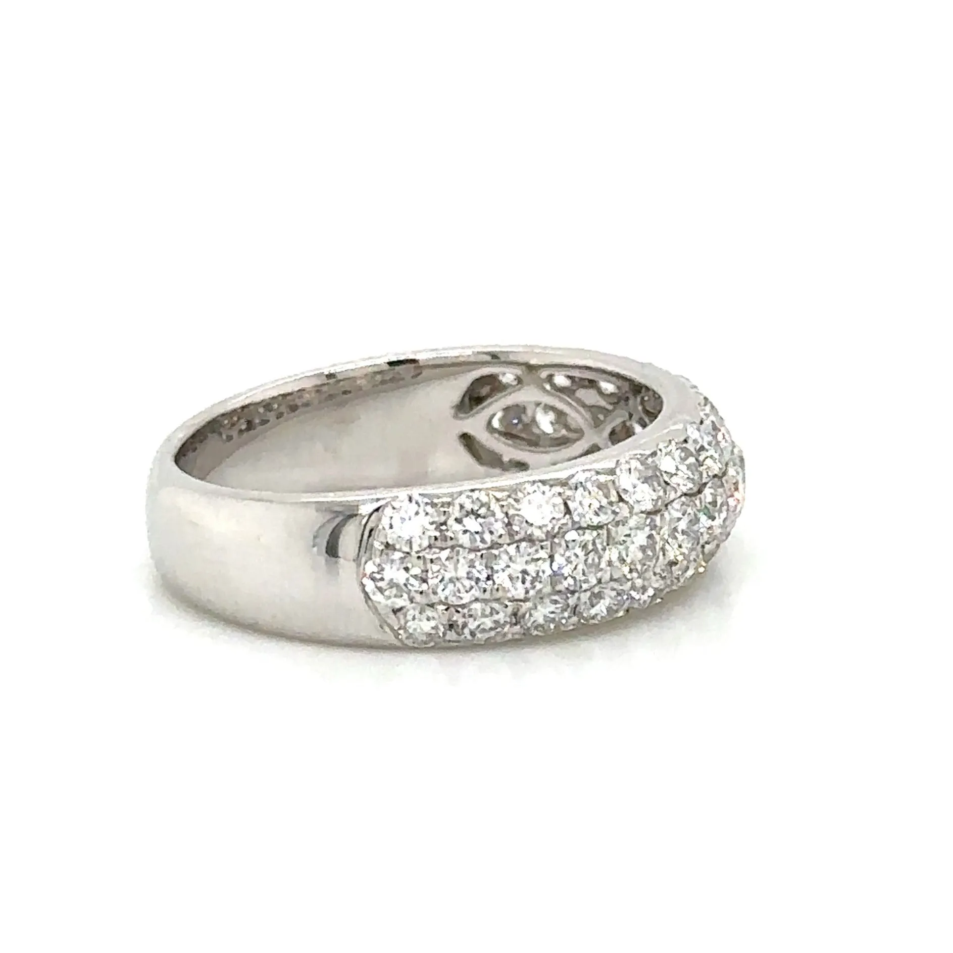 Three Row Pave Diamond Ring 1.59ct tw