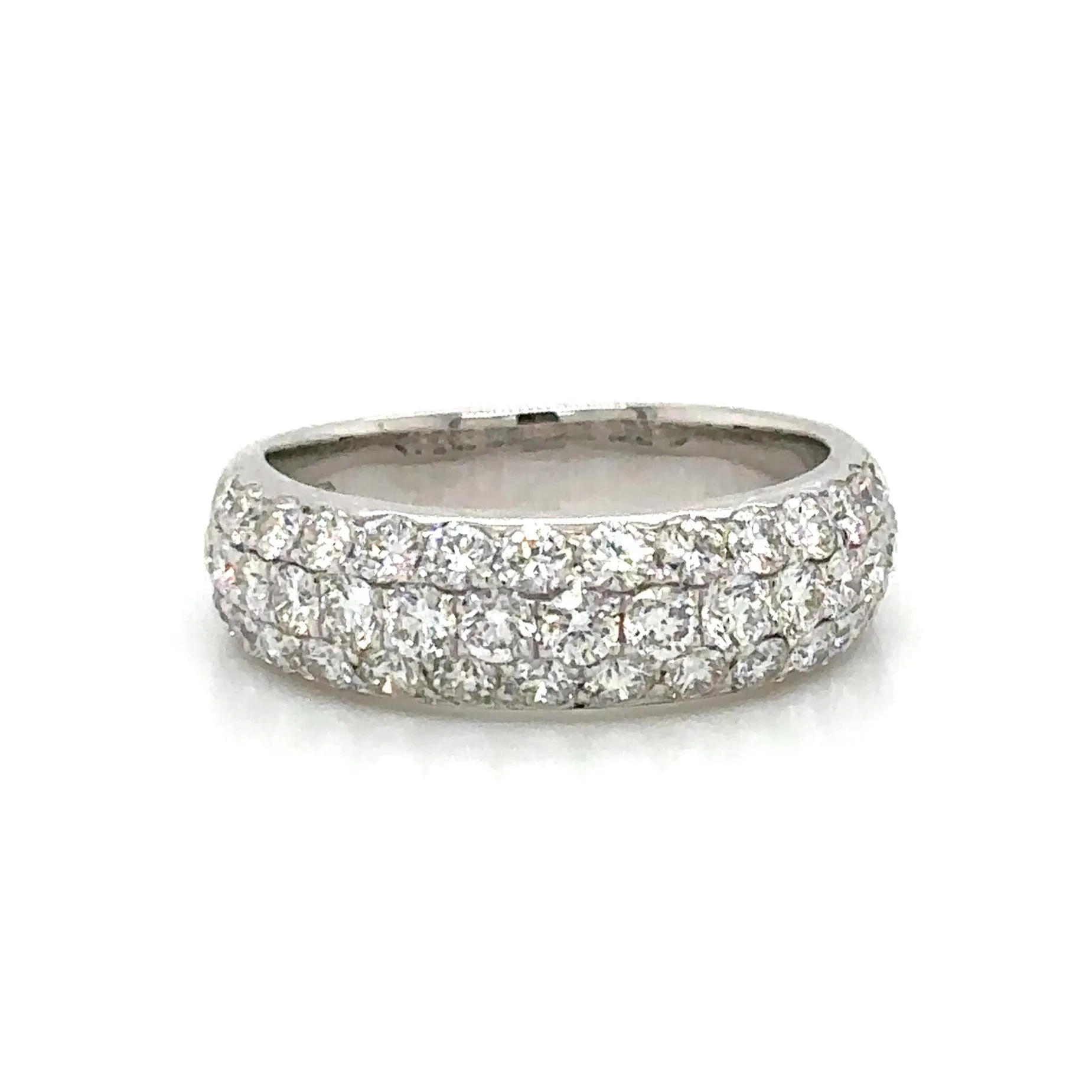 Three Row Pave Diamond Ring 1.59ct tw