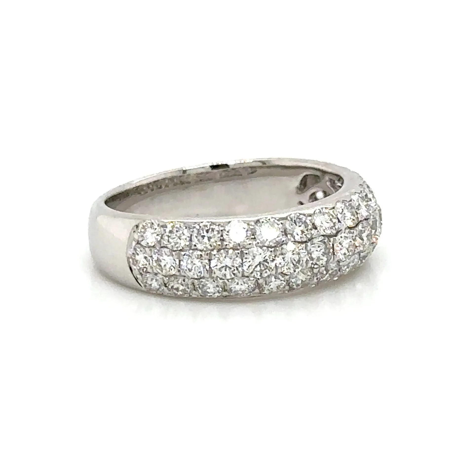 Three Row Pave Diamond Ring 1.59ct tw