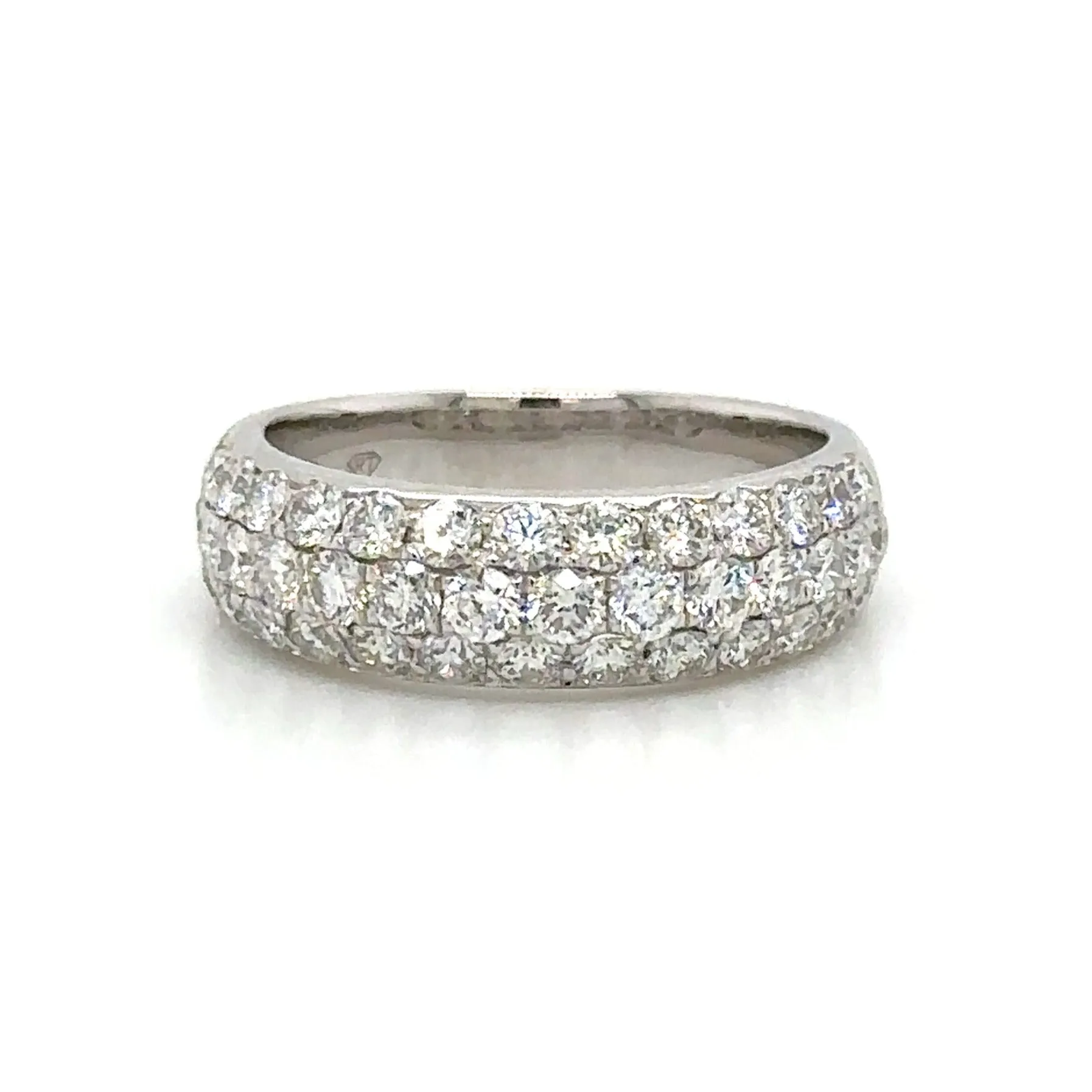 Three Row Pave Diamond Ring 1.59ct tw