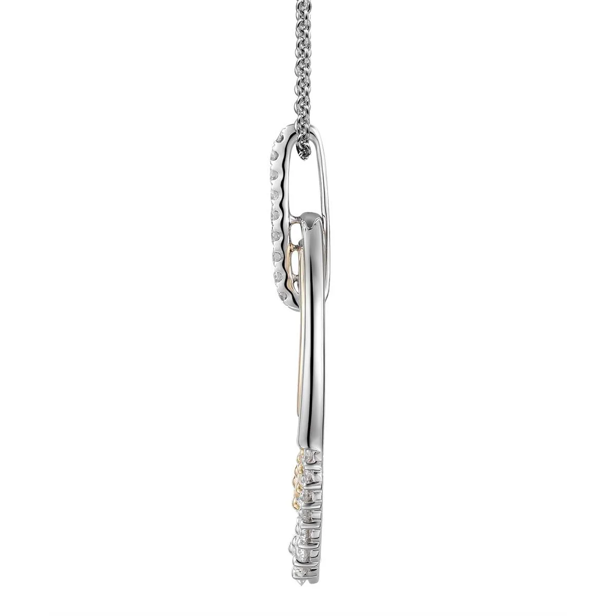 Three Shade Gold & 0.95ct tw Diamond Circle Pendant Necklace