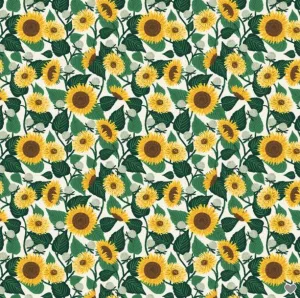 Tissu coton - CURIO Sun Flowers - White- RIFLE PAPER AND CO (vendu x10cm)