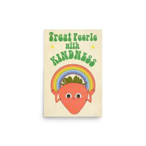 Treat People with Kindness – Vintage Strawberry Poster