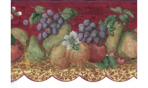 Tropical Fruits on Maroon Background 5508630 Wallpaper Border