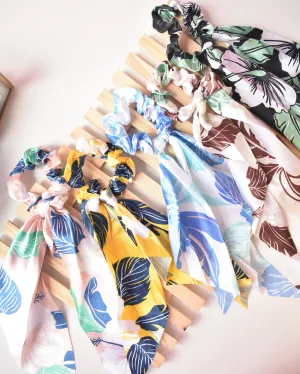Tropical Print Bandana Hair Tie