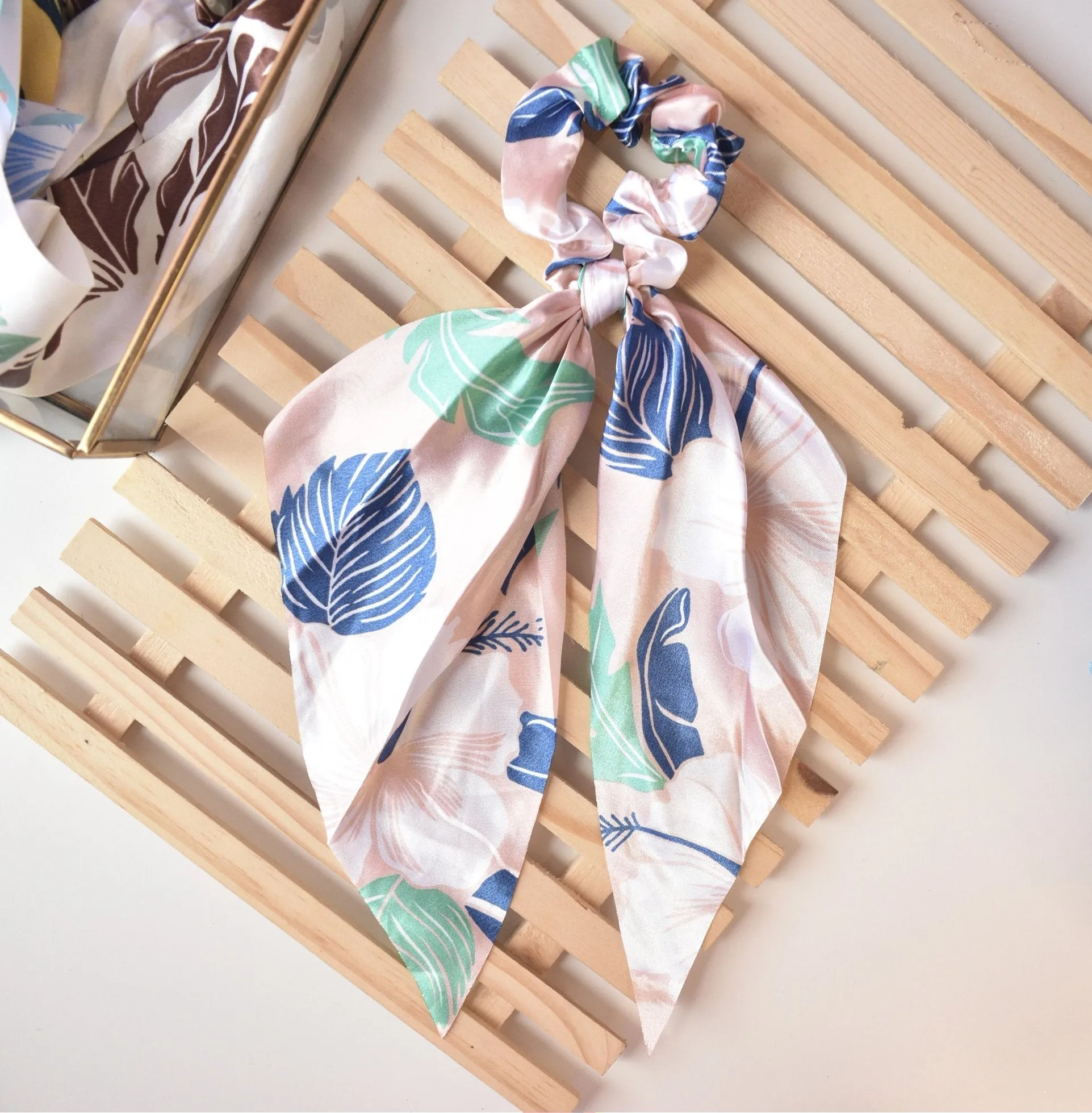 Tropical Print Bandana Hair Tie