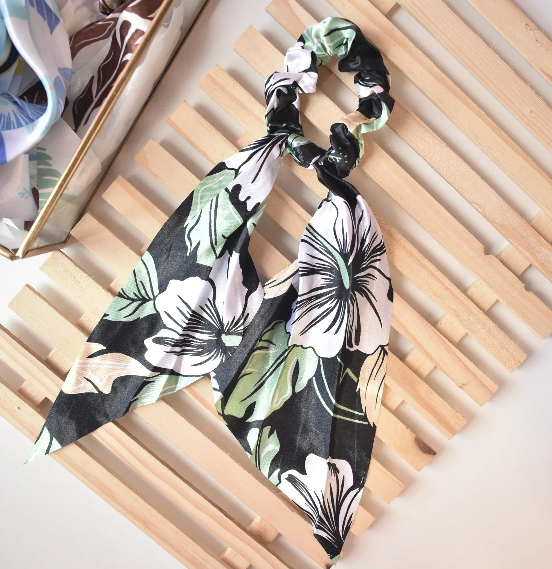 Tropical Print Bandana Hair Tie