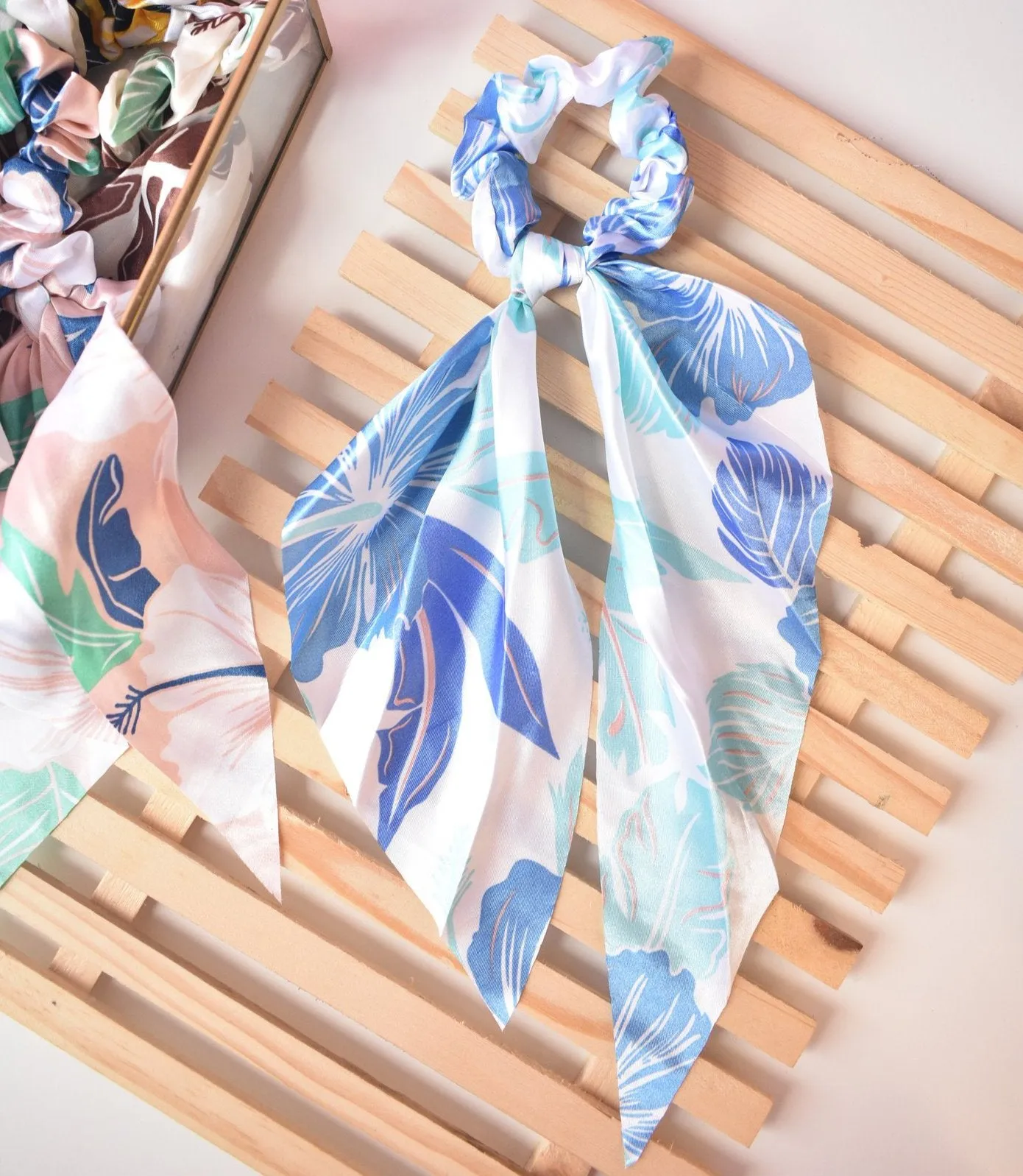 Tropical Print Bandana Hair Tie