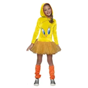 Tweety Girls Hooded Costume Size L