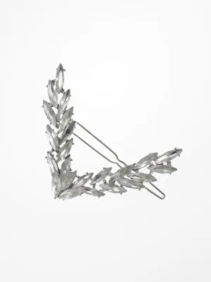 V Shape Crystal Hair Barrette