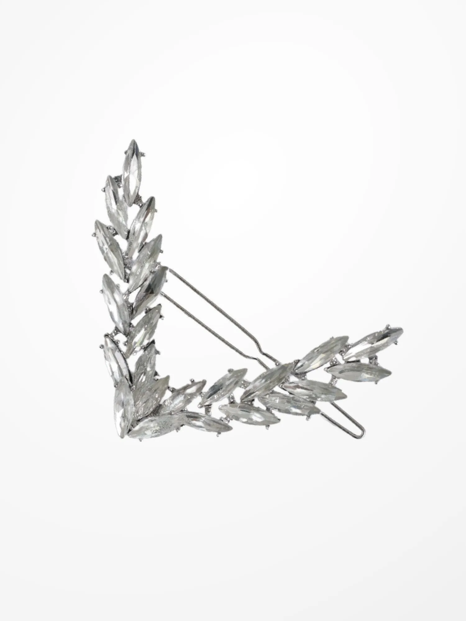 V Shape Crystal Hair Barrette