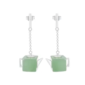 Vintage Square Teapot Dangle Earrings