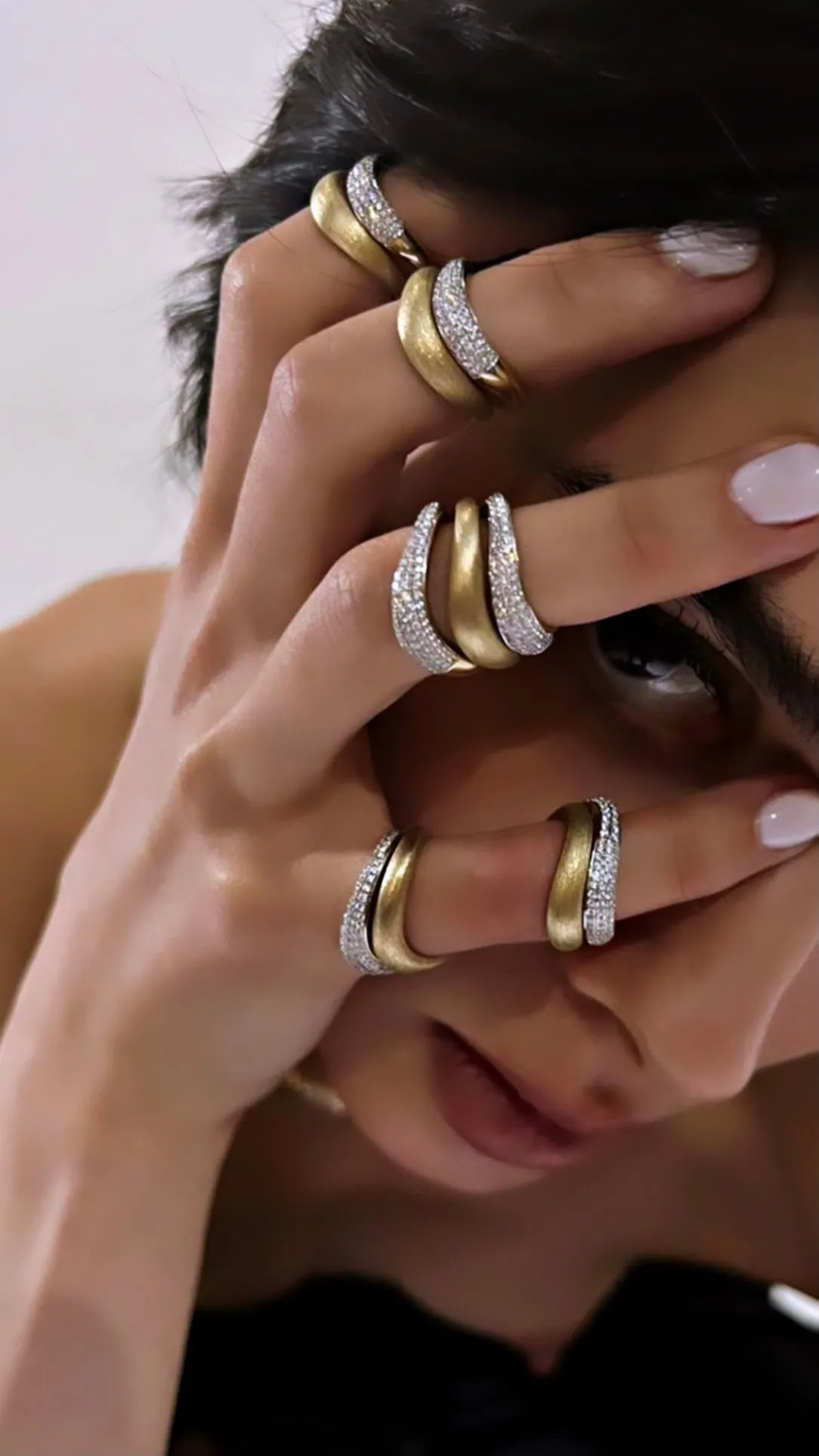 Wave Double Ring Set