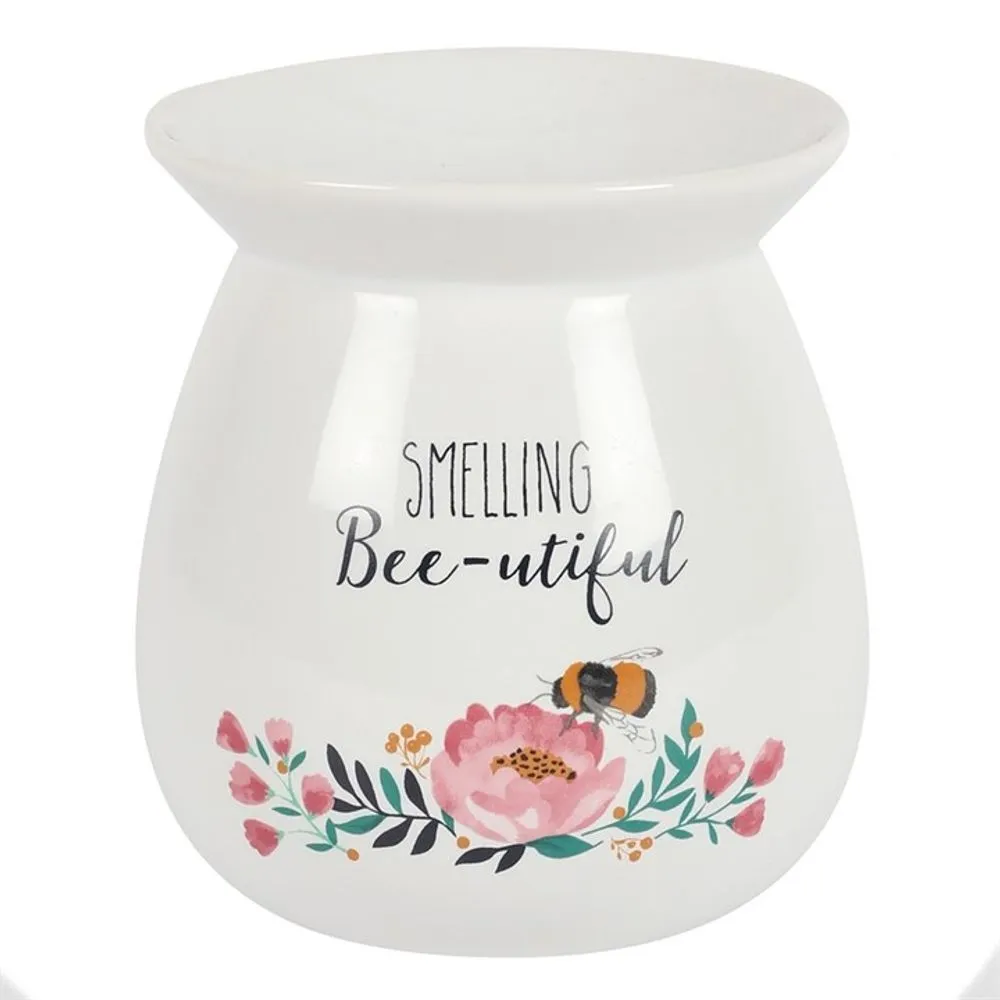 Wax Melt Burner with Honey & Heather Fragrance Gift Set - Smelling Bee-utiful Design - Large 11 cms High