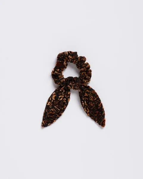 Wild Thing Burnout Velvet Leopard Scrunchie Tie