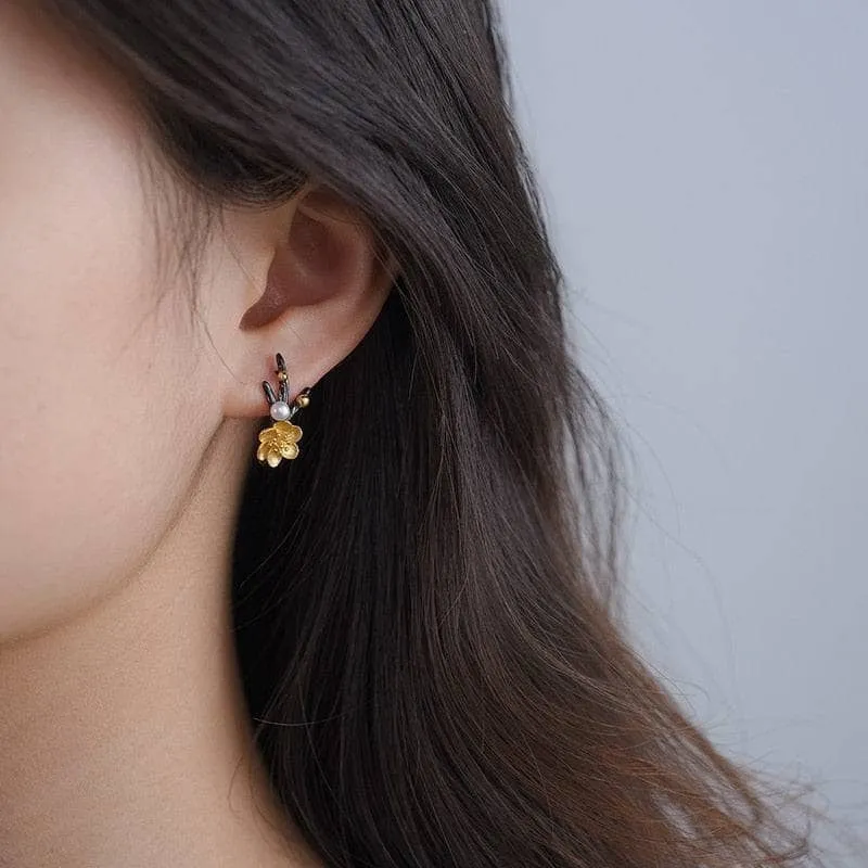 Winter Blossom and Snow Flower Stud Earrings
