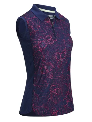 Womens Tropical Print Polo