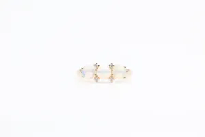 Yellow Gold Three Stone Opal Ring